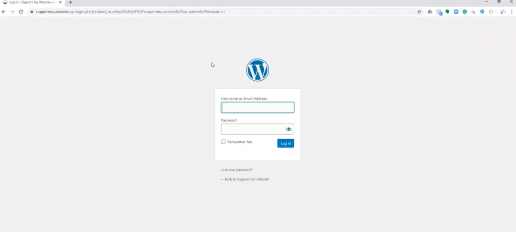 WordPress Login page