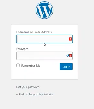 WordPress Login Screen