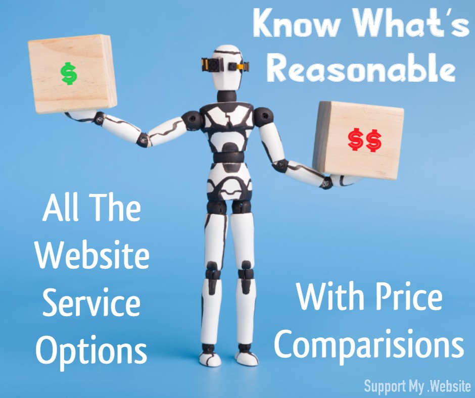 Know what's reasonable. All the website service options with price comparisons
