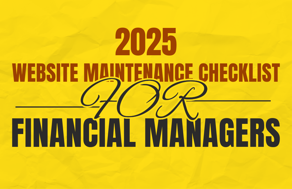 2025 Website Maintenance CHECKLIST for financial managers